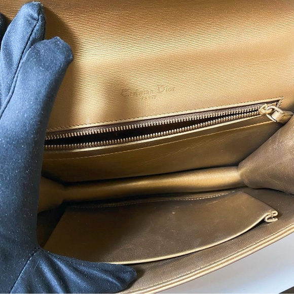 Dior Diorama Gold Metallic Leather Crossbody Bag - Picture 8 of 12